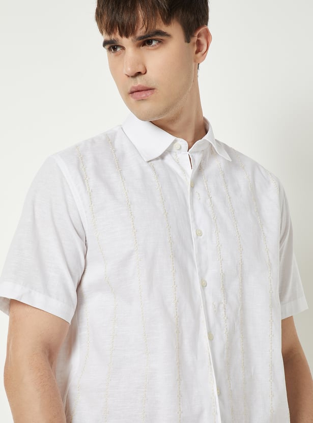 Men Embroidered Regular Fit Shirt