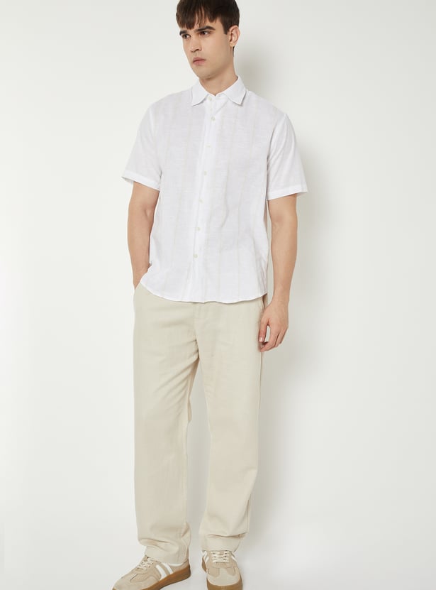Men Embroidered Regular Fit Shirt