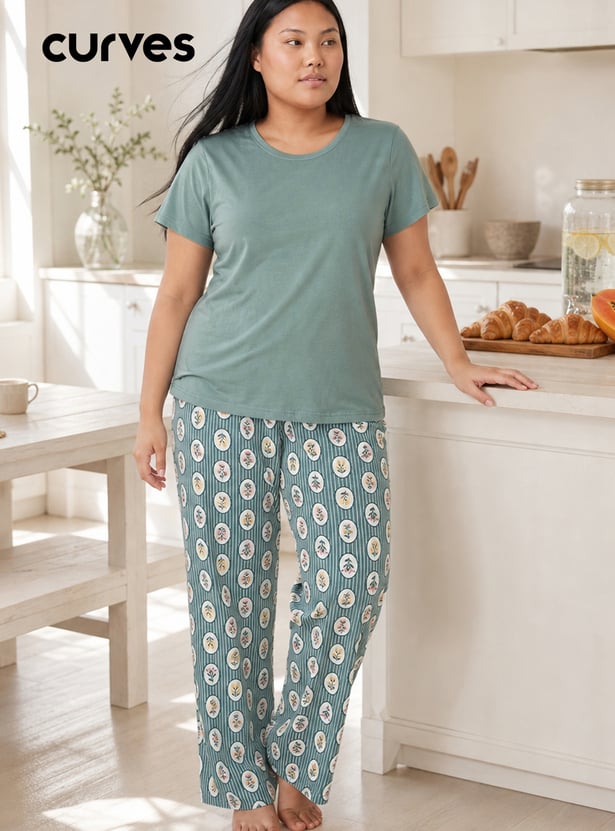 Women Floral Print PJ Set