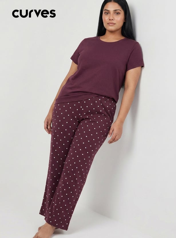 Women Polka dot Printed PJ Set