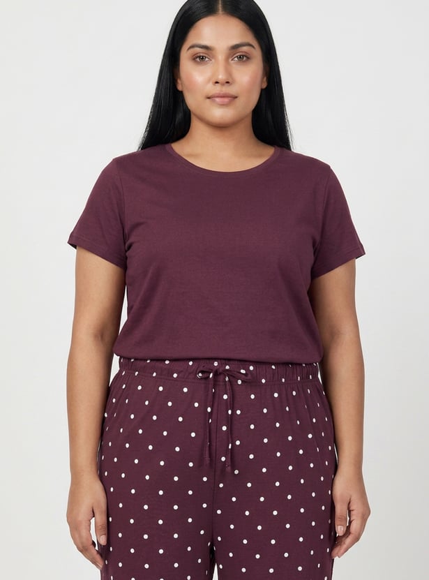 Women Polka dot Printed PJ Set