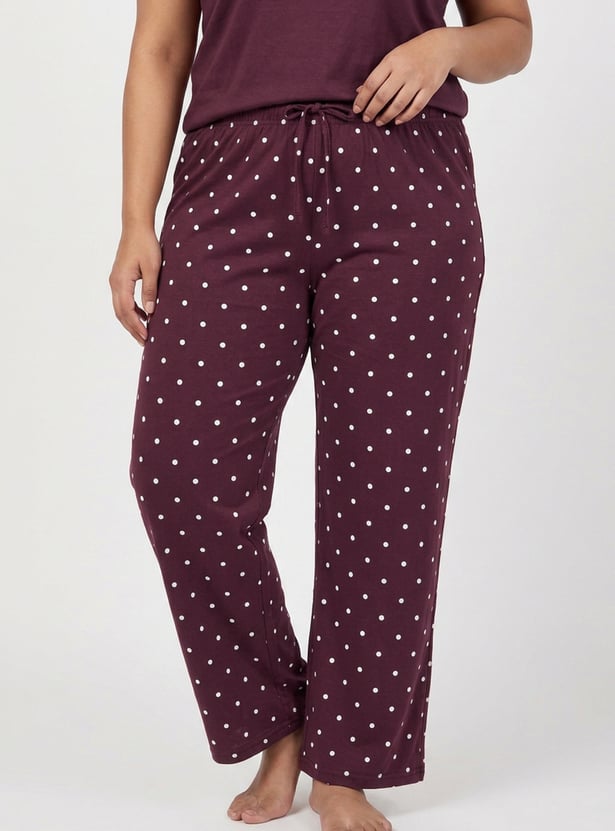 Women Polka dot Printed PJ Set