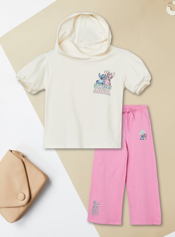 Girls Stitch & Angel Trousers Set