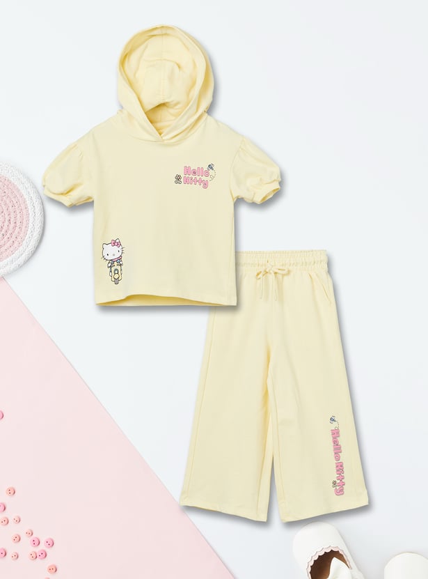 Girls Hello Kitty Printed Trousers Set