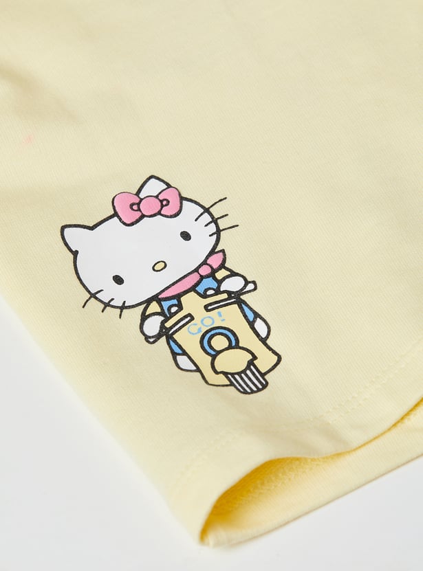 Girls Hello Kitty Printed Trousers Set