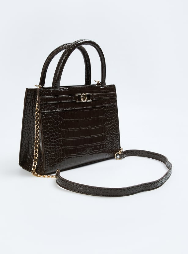 Women Croc Embossed Handheld Bag