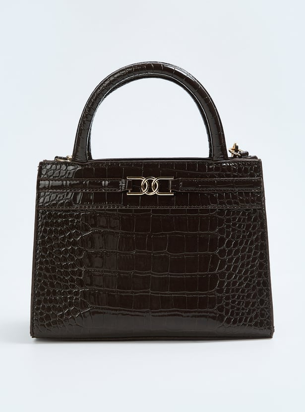 Women Croc Embossed Handheld Bag
