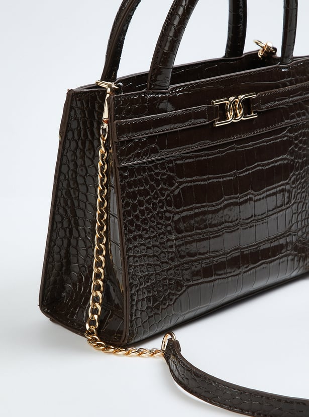 Women Croc Embossed Handheld Bag