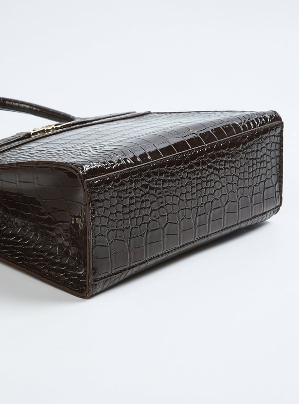 Women Croc Embossed Handheld Bag