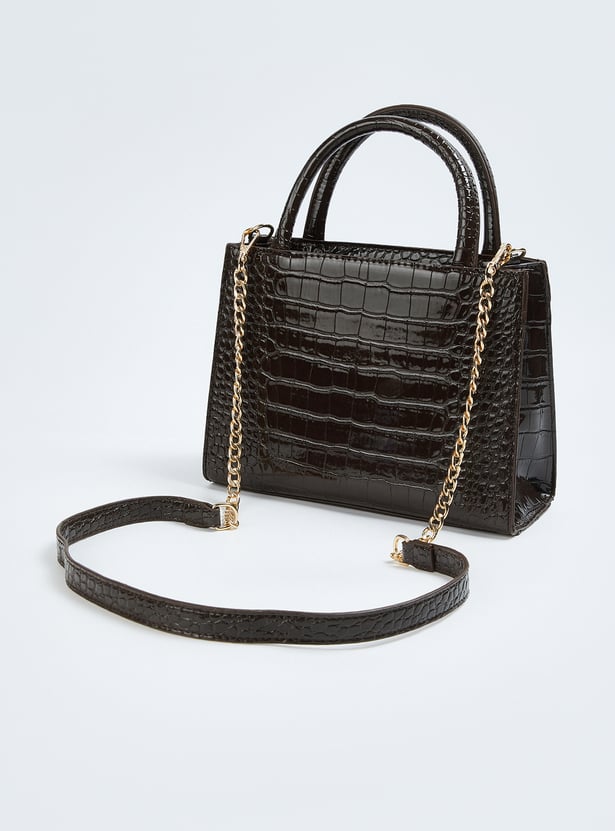 Women Croc Embossed Handheld Bag