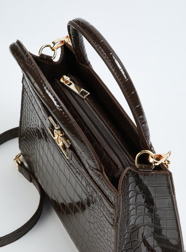 Women Croc Embossed Handheld Bag