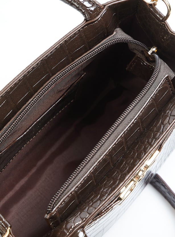 Women Croc Embossed Handheld Bag