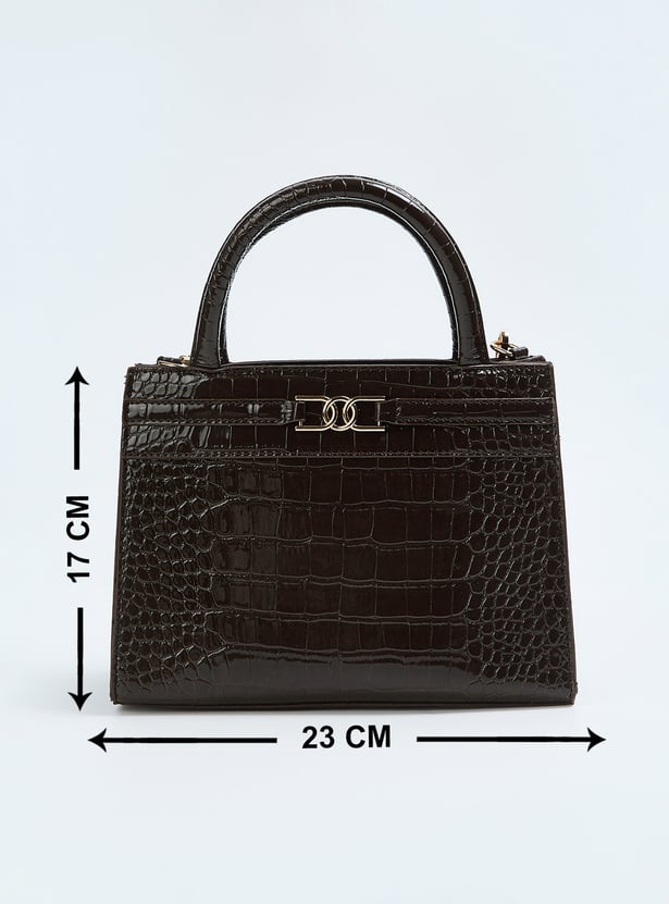 Women Croc Embossed Handheld Bag
