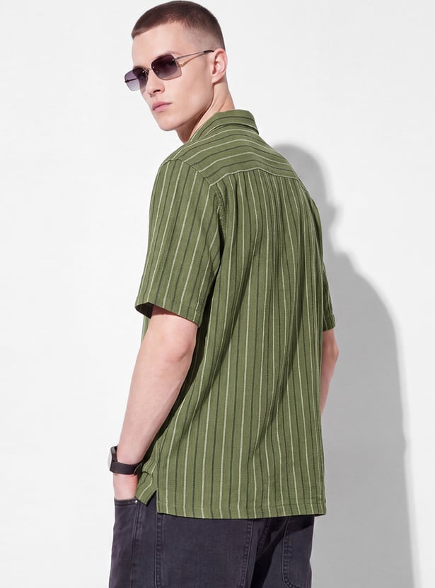 URB_N Men Striped Shirt