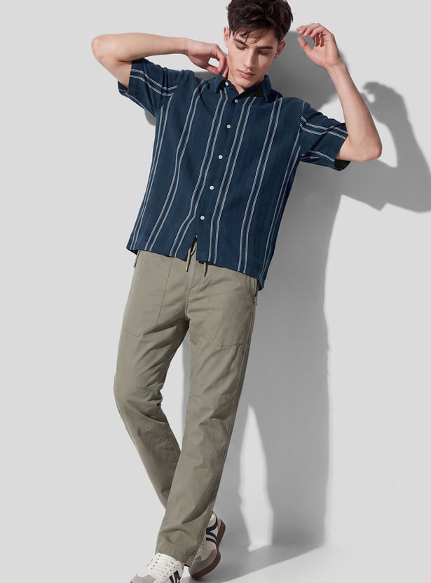 URB_N Men Striped Shirt