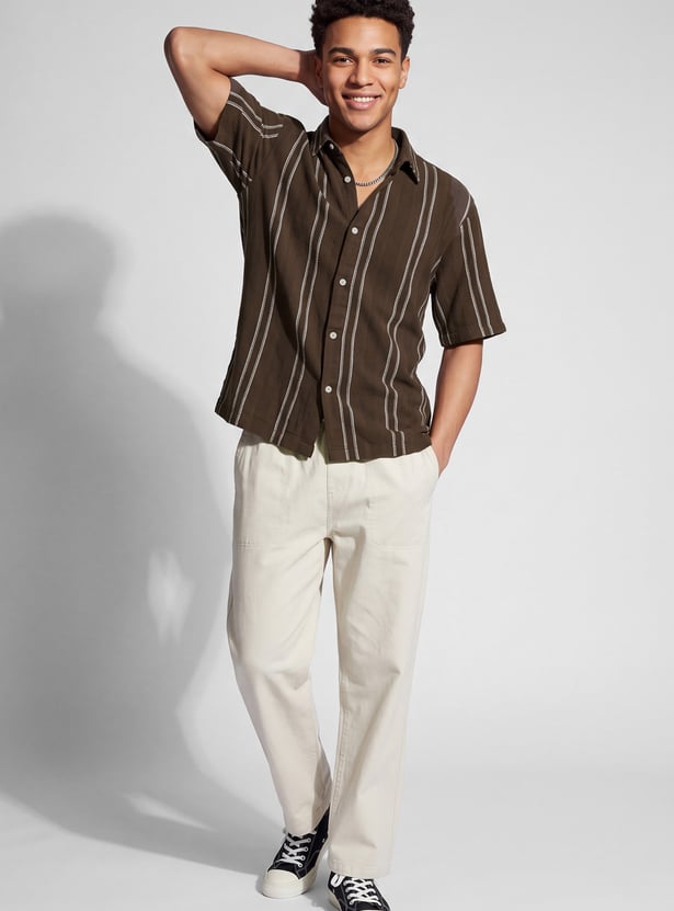 URB_N Men Striped Shirt