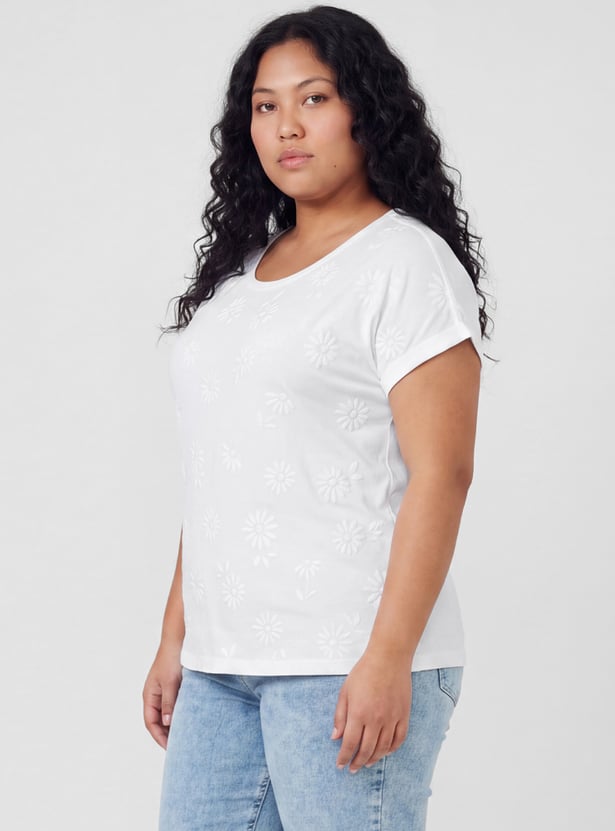 Women Floral Embroidered T-shirt