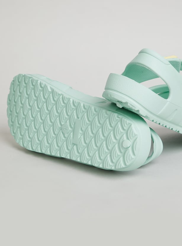 Girls Solid Ankle-Strap Sandals