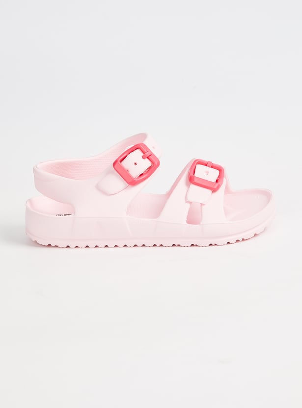 Girls Solid Ankle-Strap Sandals