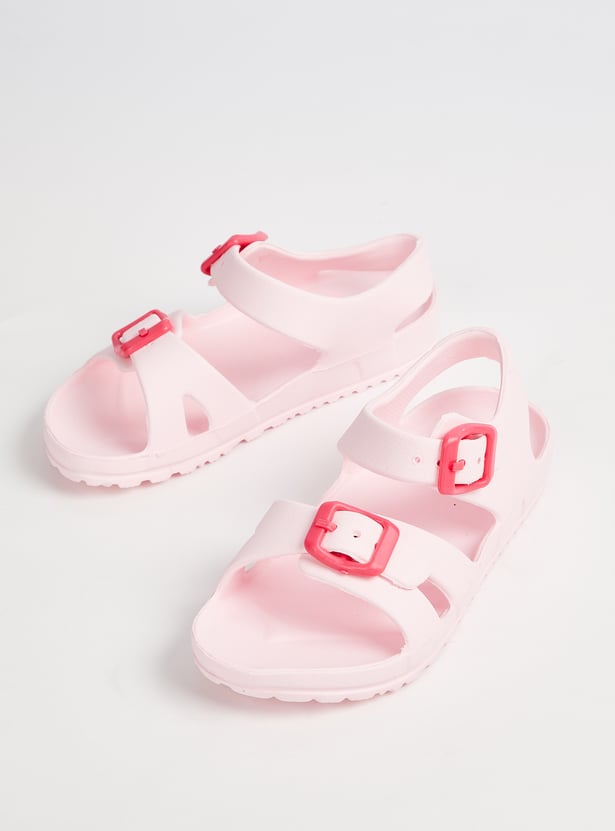 Girls Solid Ankle-Strap Sandals