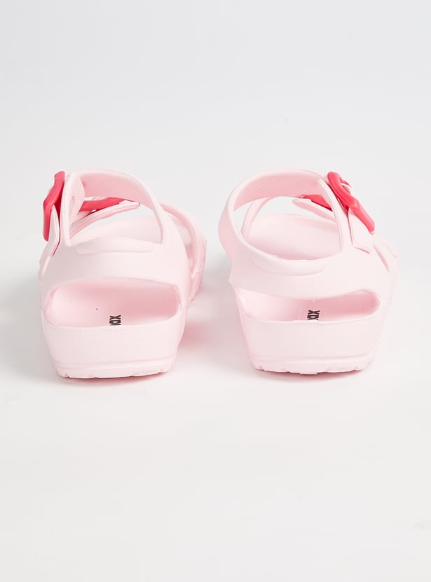 Girls Solid Ankle-Strap Sandals