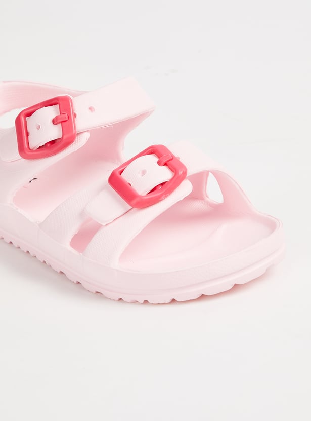 Girls Solid Ankle-Strap Sandals