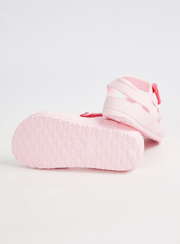 Girls Solid Ankle-Strap Sandals