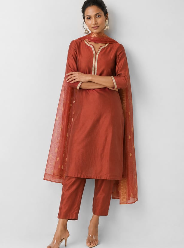 Women Solid A-line Kurta Set