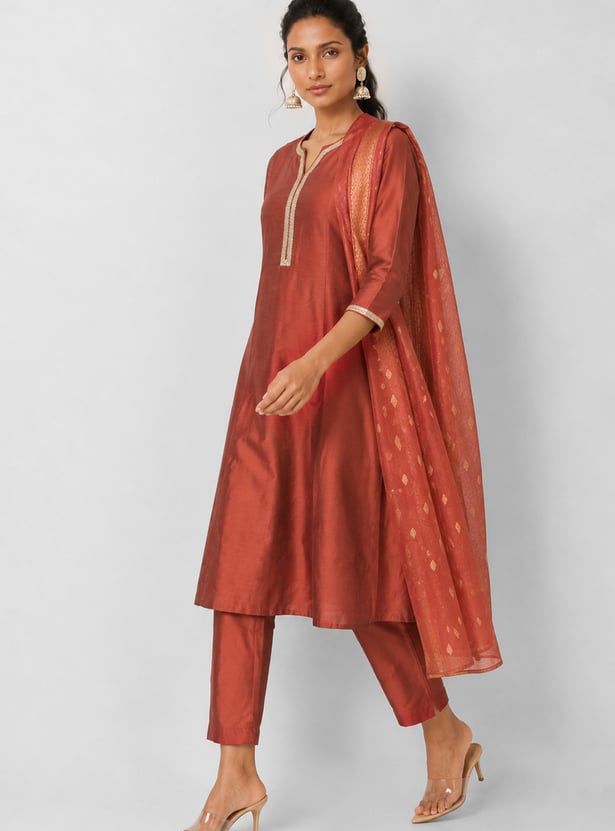 Women Solid A-line Kurta Set