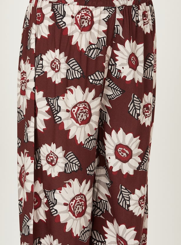 Women Floral Print Straight Kurti Set