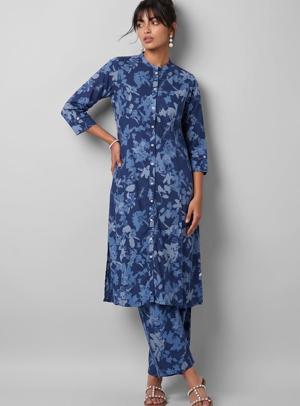 Women Floral Print A-line Kurta Set