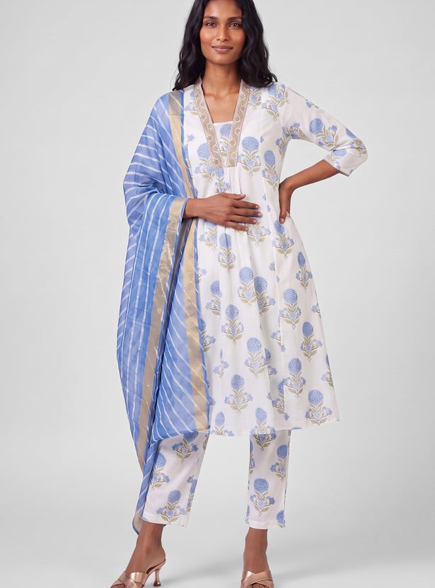 Women Floral Print A-line Kurta Set