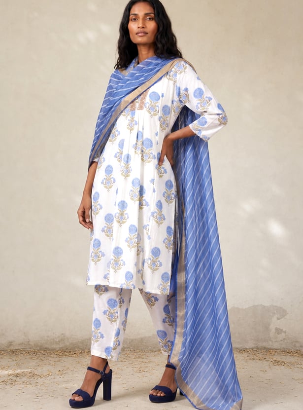 Women Floral Print A-line Kurta Set