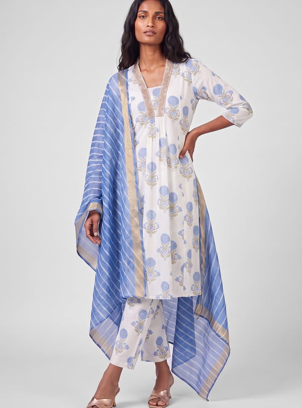 Women Floral Print A-line Kurta Set