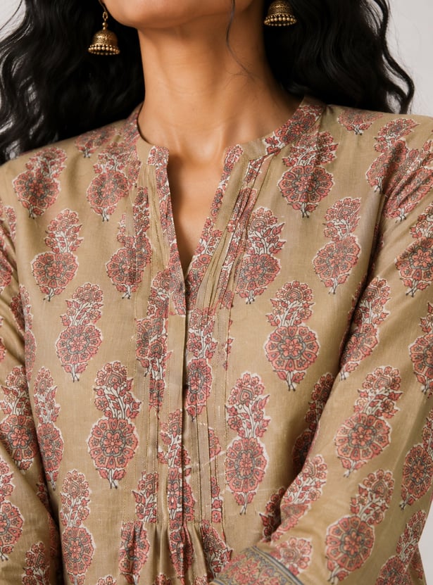Women Floral Print Straight Kurta Set