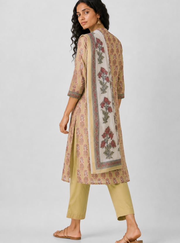 Women Floral Print Straight Kurta Set