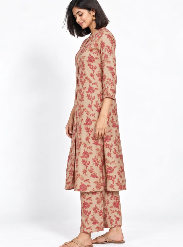 Women Floral Print A-line Kurta Set