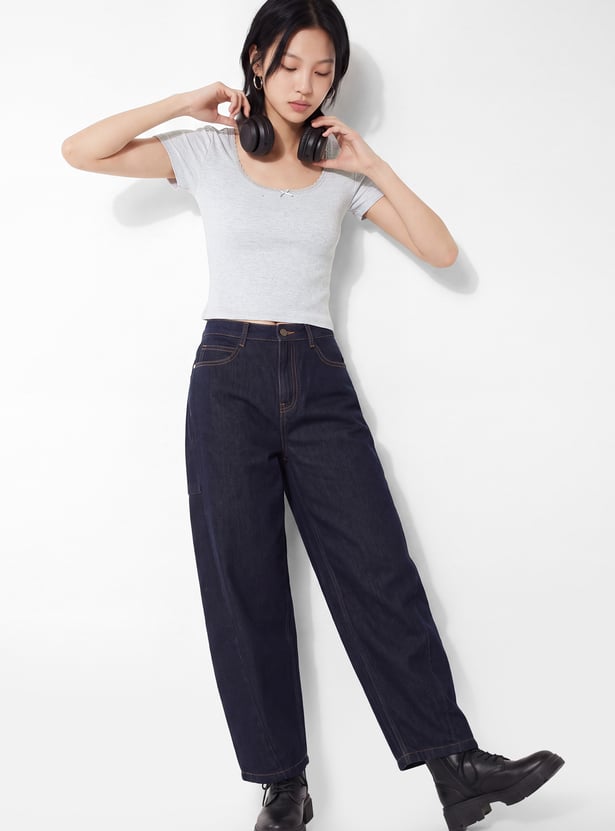 URB_N Women Lace Trimmed Crop Top