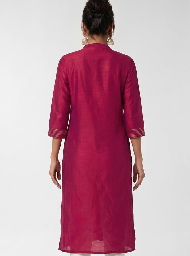 Women Embroidered Straight Kurta