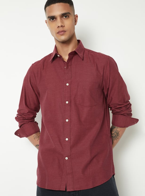 Men Solid Slim Fit Shirt