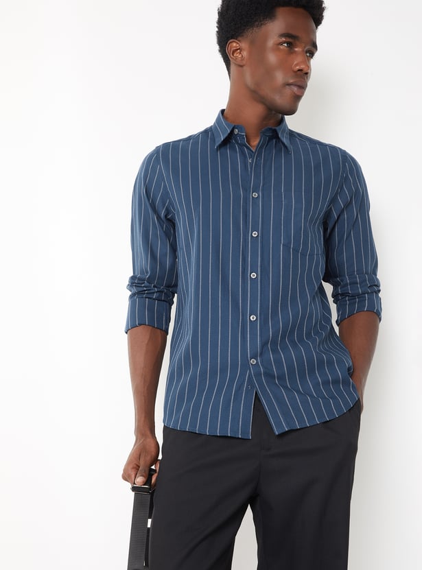Men Striped Slim Shirt