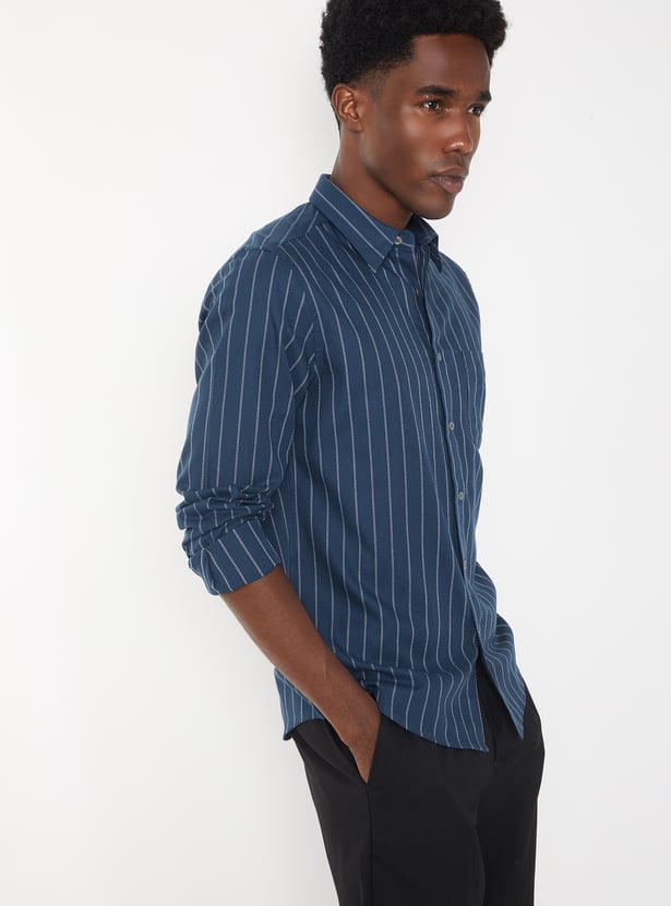 Men Striped Slim Shirt