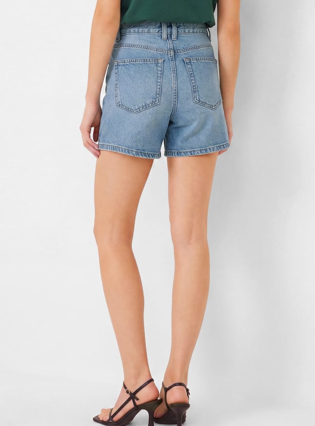 Women High Rise Denim Shorts