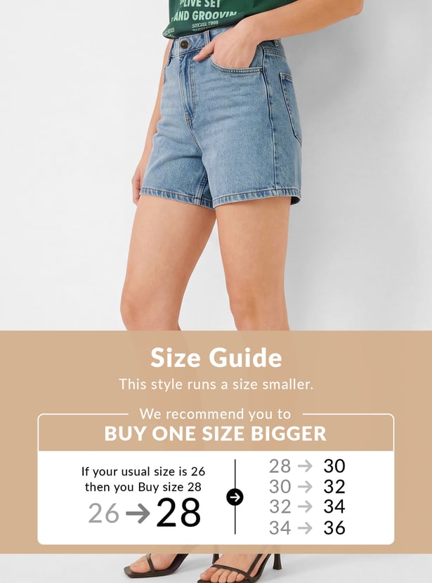 Women High Rise Denim Shorts