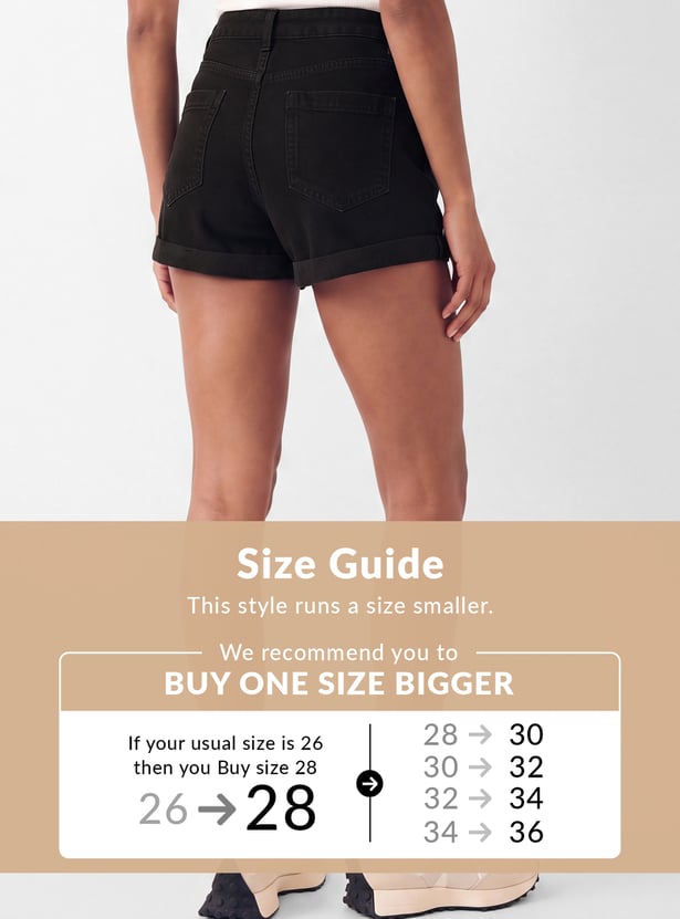 Women High Rise Denim Shorts