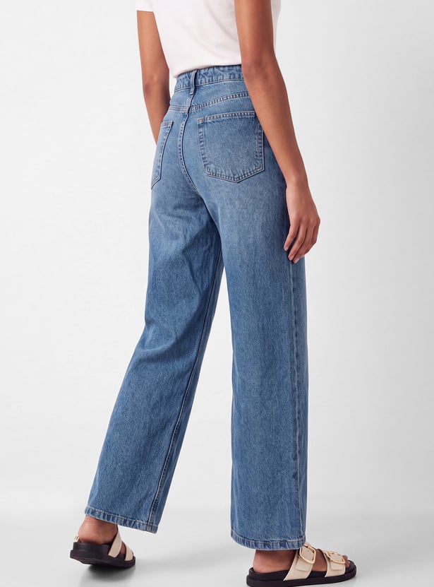 Women Wide-Leg High-Rise Jeans