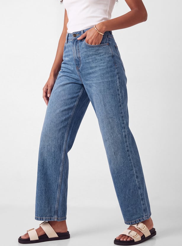 Women Wide-Leg High-Rise Jeans
