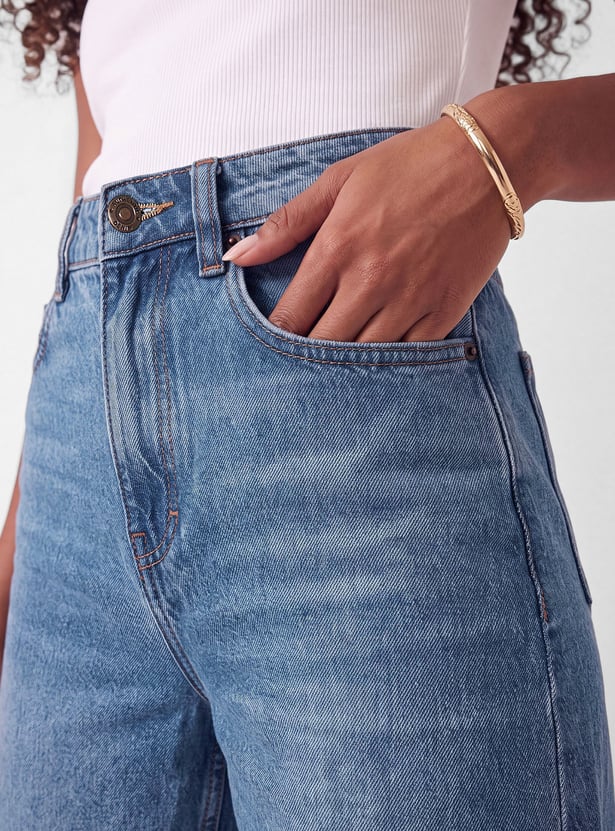 Women Wide-Leg High-Rise Jeans