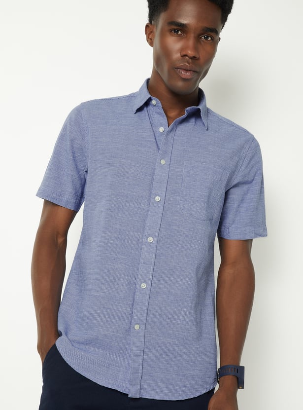 Men Houndstooth Smart Casual Shirt