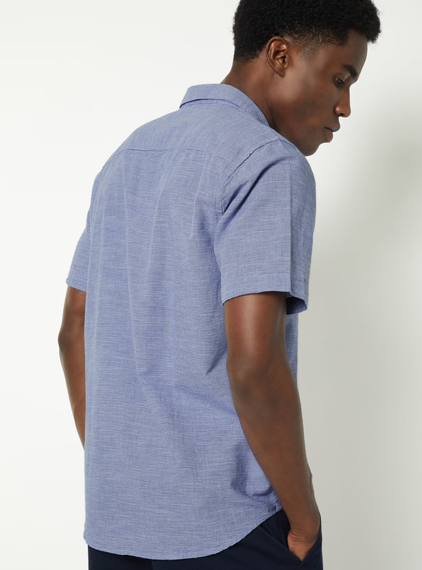 Men Houndstooth Smart Casual Shirt